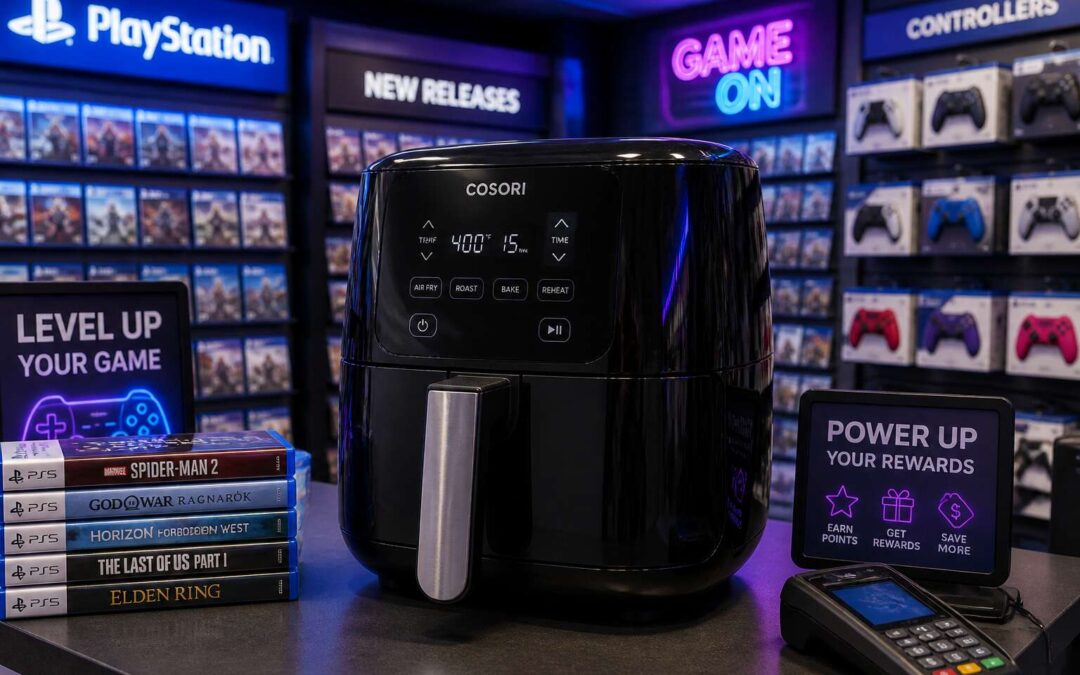 Score an air fryer at game store for snack-ready gaming.
