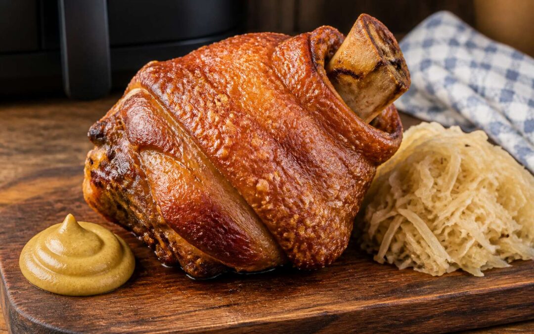Airfryer eisbein gets crispy skin and juicy meat.